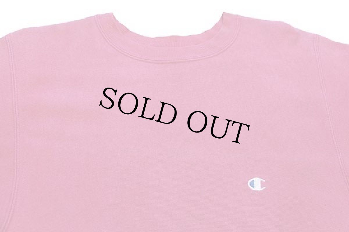 画像3: 90s USA製 Championチャンピオン ワンポイント リバースウィーブ スウェット ボロ ピンク L (3)