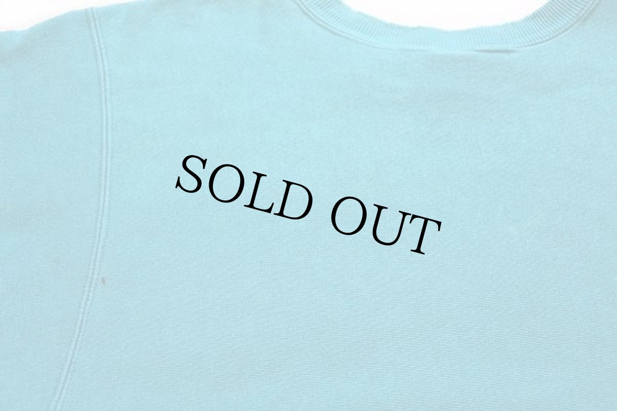 画像5: 90s USA製 Championチャンピオン ワンポイント リバースウィーブ スウェット ボロ ターコイズ XL (5)