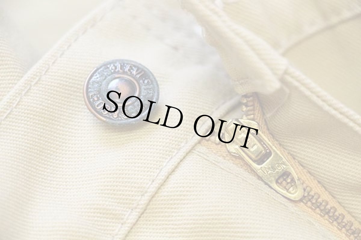 画像7: デッドストック★70s イタリア製 Levi'sリーバイス 696 ツータック ツイルパンツ 薄茶 w34 L36★B ユーロ (7)