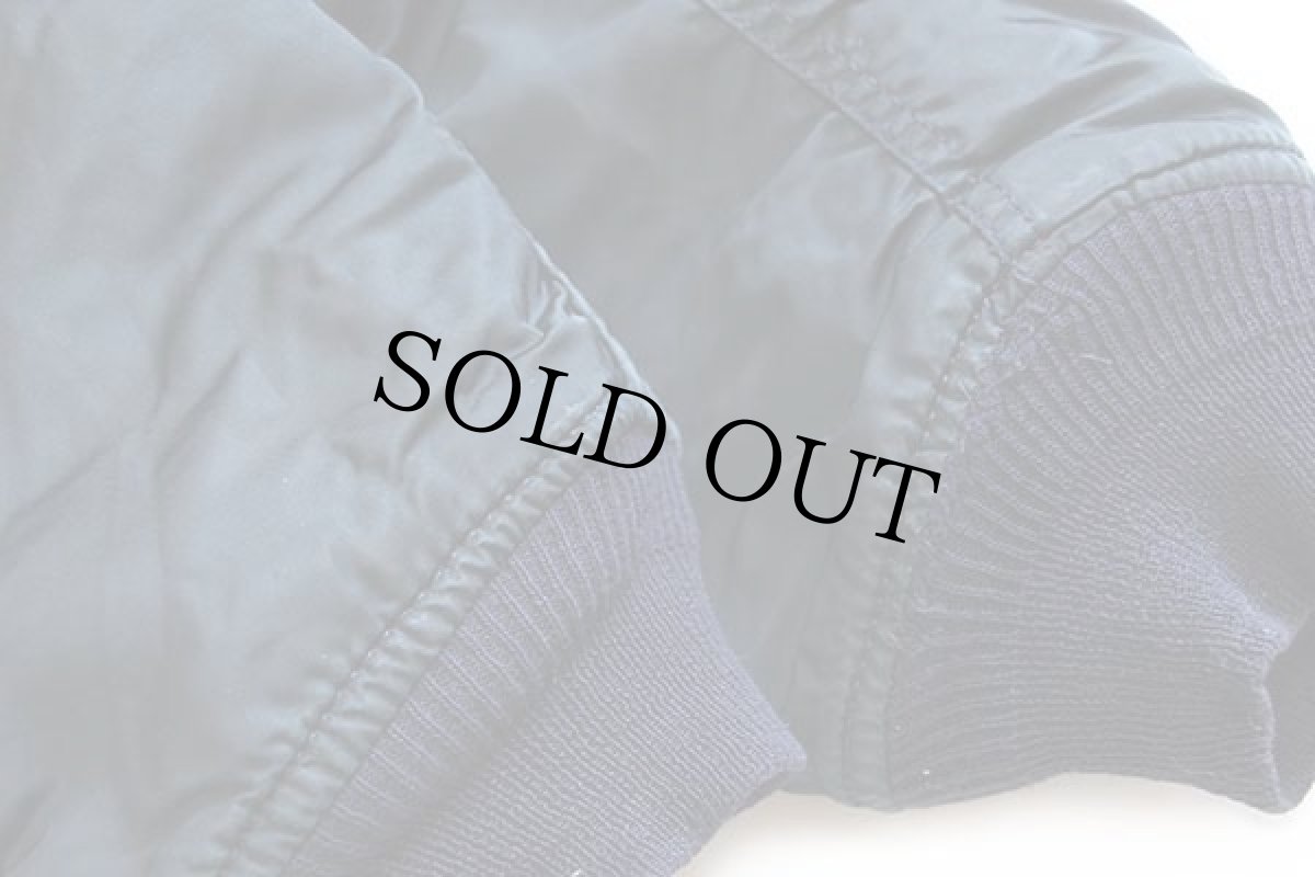 画像7: 90s USA製 ALPHAアルファ MA-1 フライトジャケット 紺 L (7)