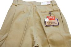 画像5: デッドストック★70s イタリア製 Levi'sリーバイス 696 ツータック ツイルパンツ 薄茶 w34 L36★A ユーロ (5)