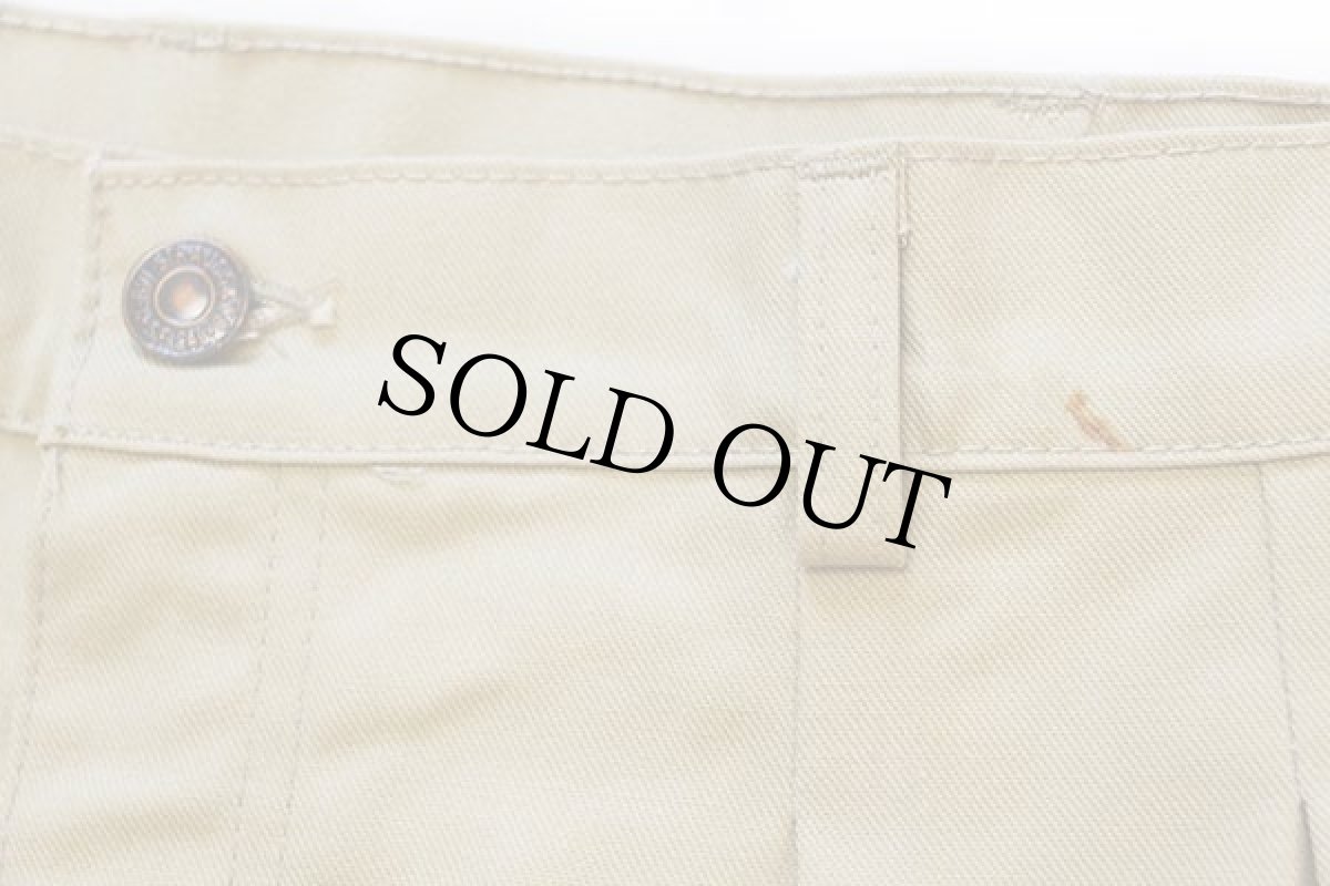 画像9: デッドストック★70s イタリア製 Levi'sリーバイス 696 ツータック ツイルパンツ 薄茶 w34 L36★A ユーロ (9)