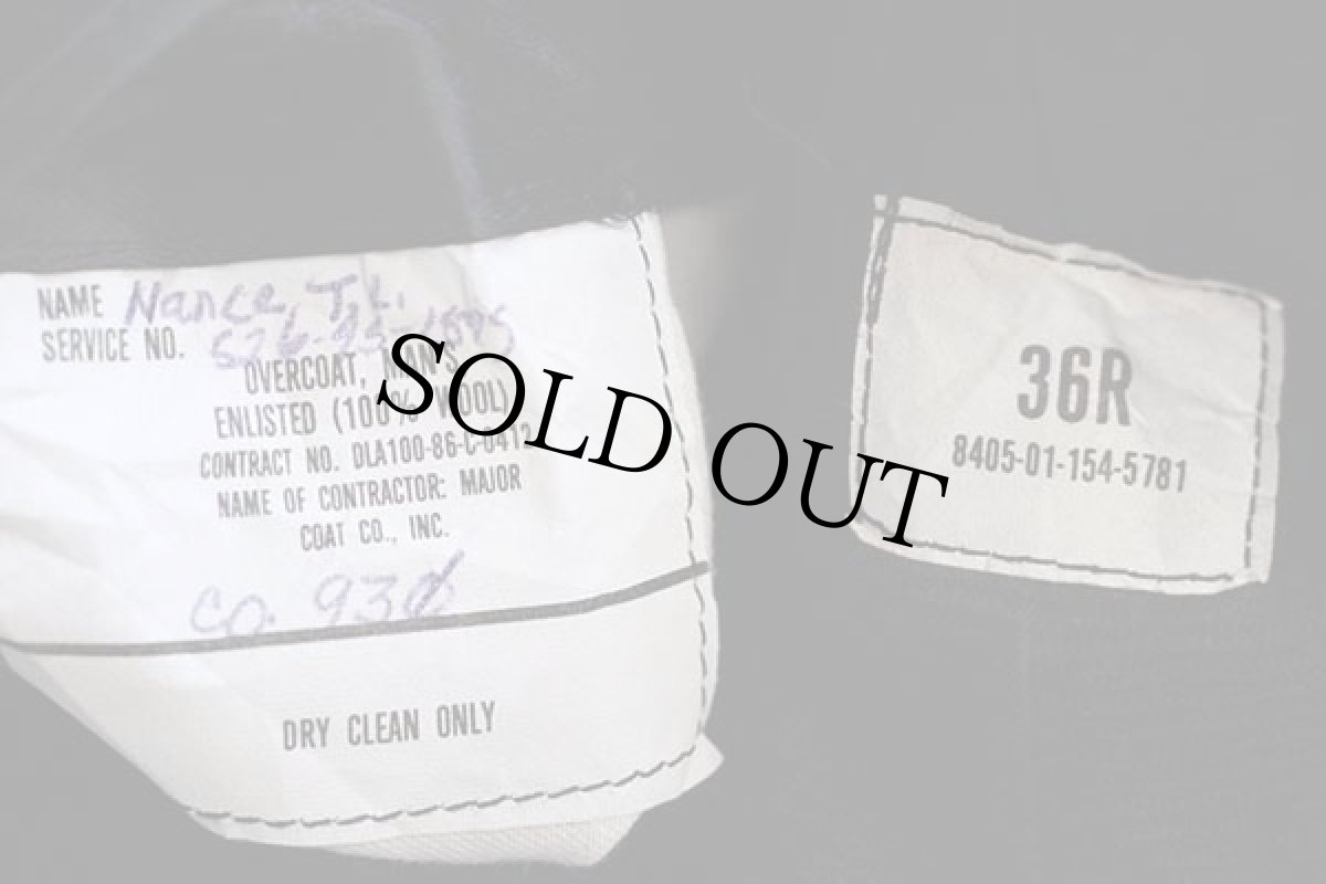 画像4: 80s 米軍 U.S.NAVY パッチ付き メルトン ウール ピーコート 黒 36R (4)