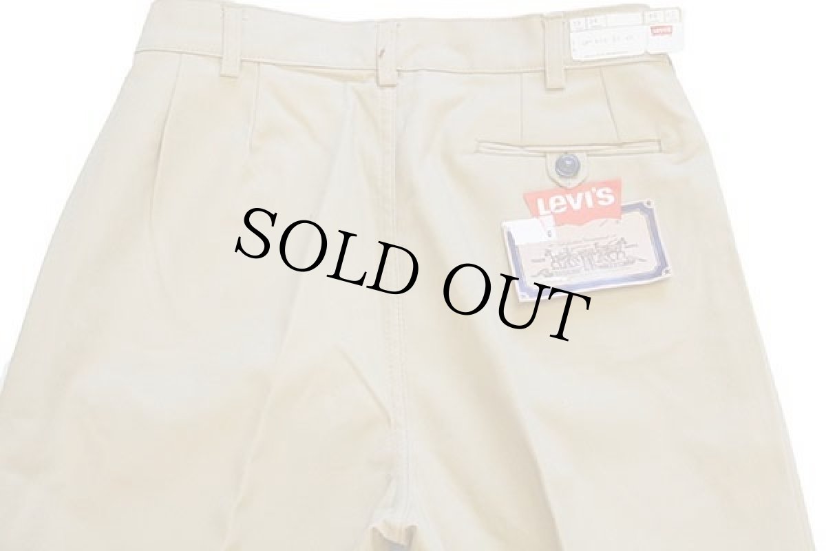 画像5: デッドストック★70s イタリア製 Levi'sリーバイス 696 ツータック ツイルパンツ 薄茶 w34 L36★B ユーロ (5)