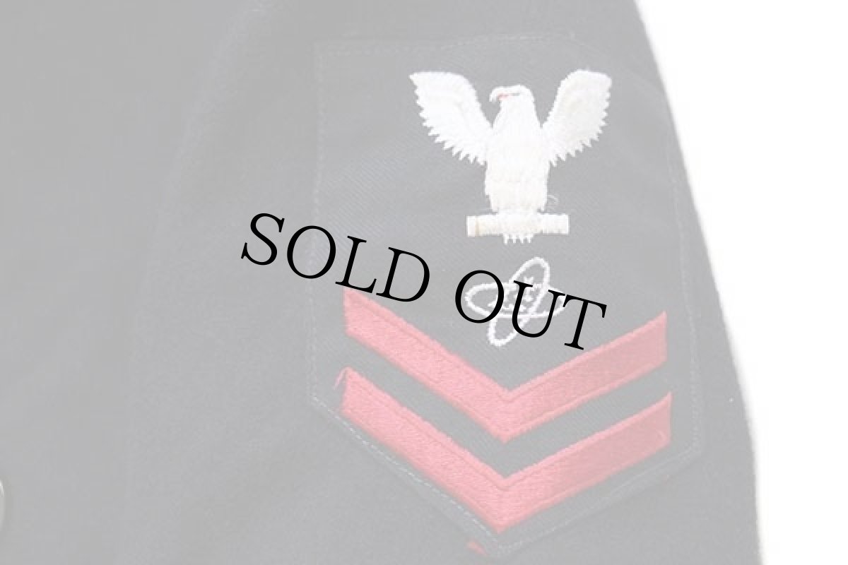 画像7: 80s 米軍 U.S.NAVY パッチ付き メルトン ウール ピーコート 黒 36R (7)