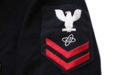 画像7: 80s 米軍 U.S.NAVY パッチ付き メルトン ウール ピーコート 黒 36R (7)