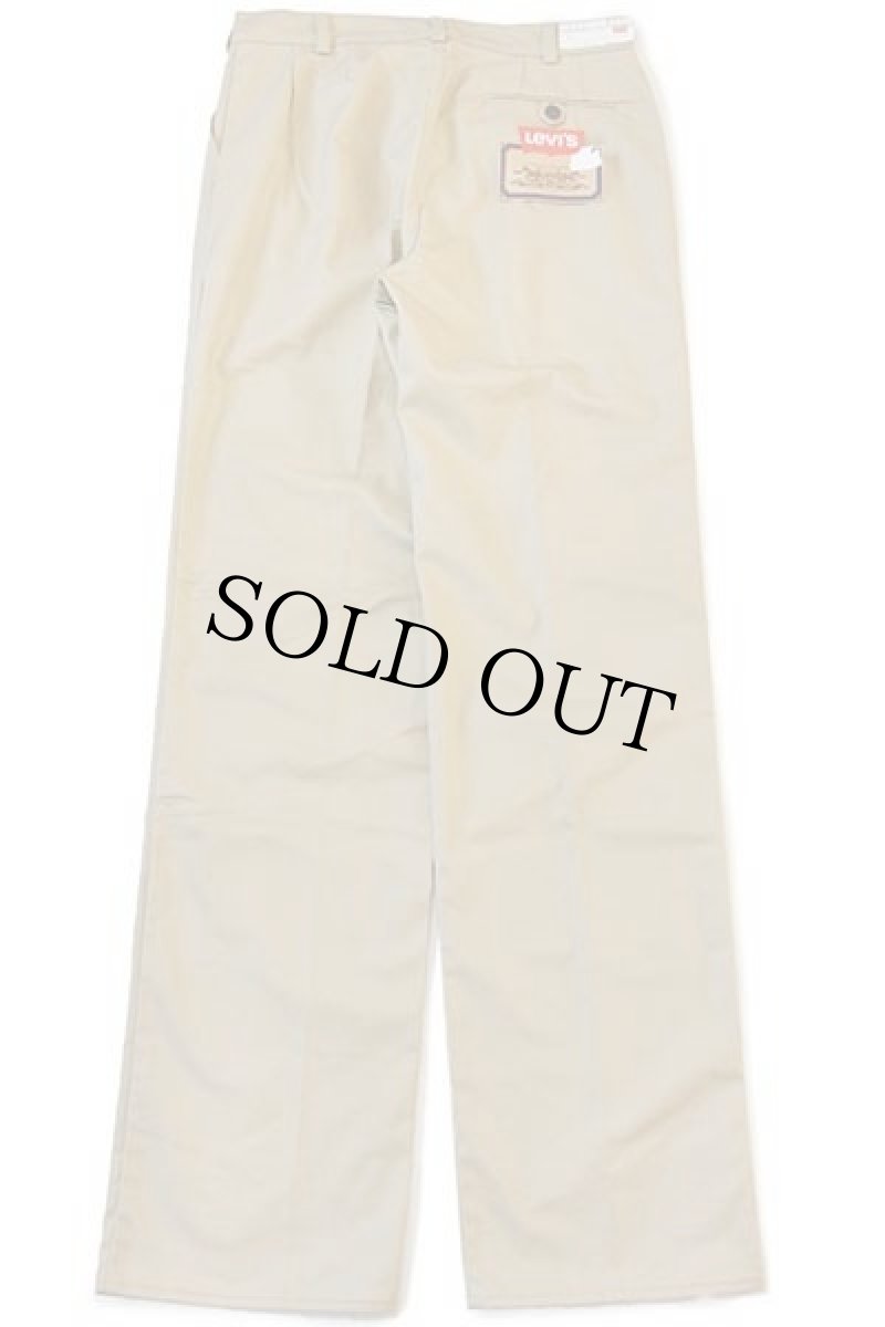 画像3: デッドストック★70s イタリア製 Levi'sリーバイス 696 ツータック ツイルパンツ 薄茶 w34 L36★A ユーロ (3)