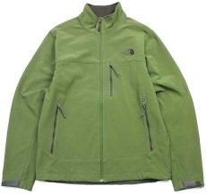 画像1: THE NORTH FACEノースフェイス ストレッチ ソフトシェルジャケット 緑 S (1)