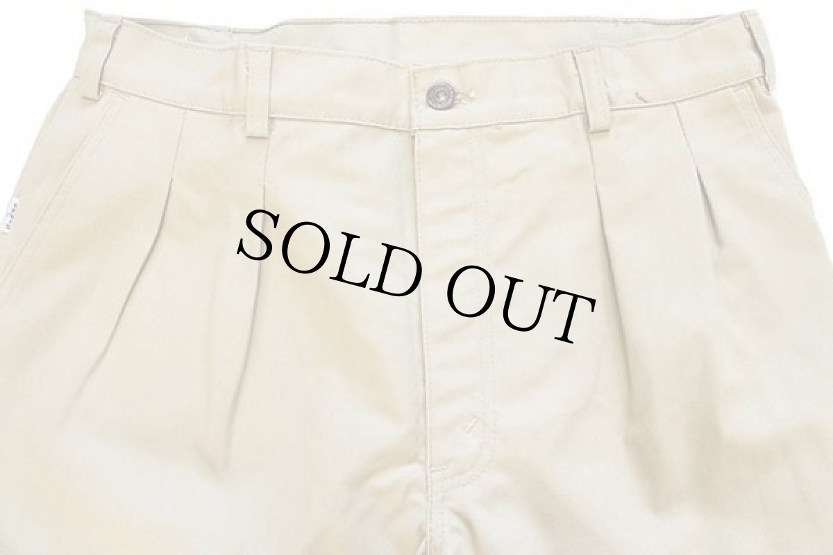画像4: デッドストック★70s イタリア製 Levi'sリーバイス 696 ツータック ツイルパンツ 薄茶 w34 L36★A ユーロ (4)