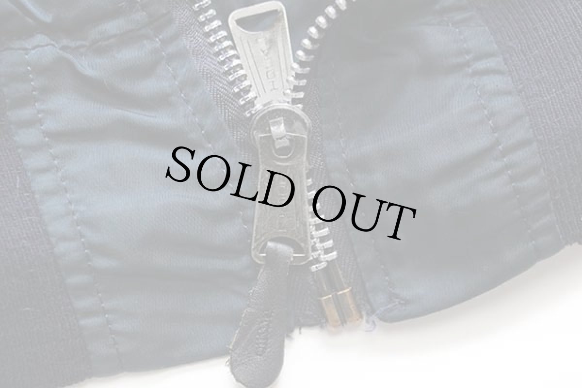 画像6: 90s USA製 ALPHAアルファ MA-1 フライトジャケット 紺 L (6)