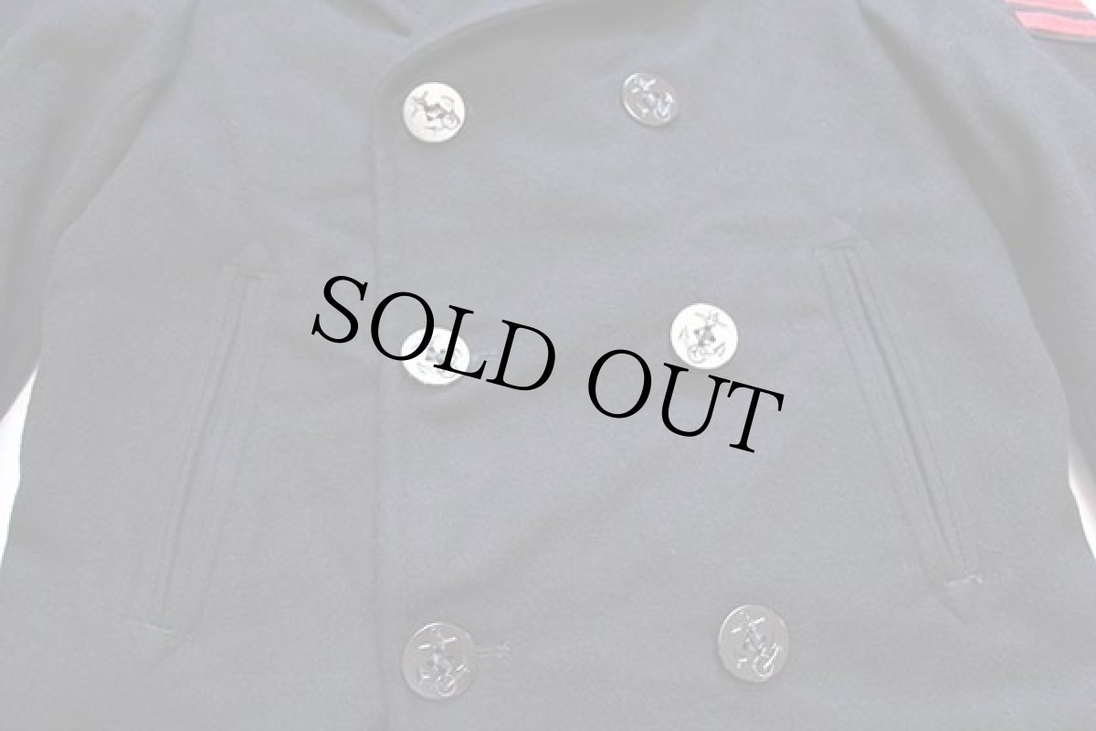 画像6: 80s 米軍 U.S.NAVY パッチ付き メルトン ウール ピーコート 黒 36R (6)