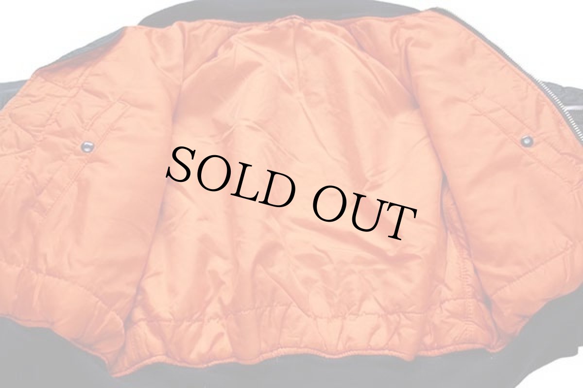 画像5: 90s USA製 ALPHAアルファ MA-1 フライトジャケット 紺 L (5)