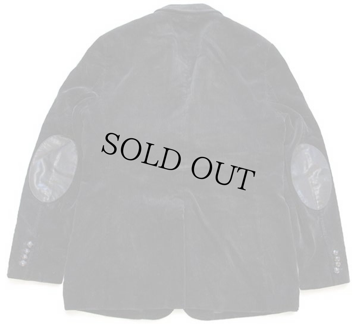 画像2: ポロ ラルフローレン 3つボタン エルボーパッチ付き 太畝 コーデュロイ テーラードジャケット 黒 42R (2)