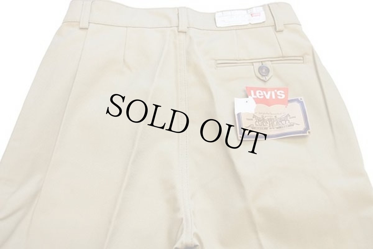 画像5: デッドストック★70s イタリア製 Levi'sリーバイス 696 ツータック ツイルパンツ 薄茶 w32 L36★ユーロ (5)