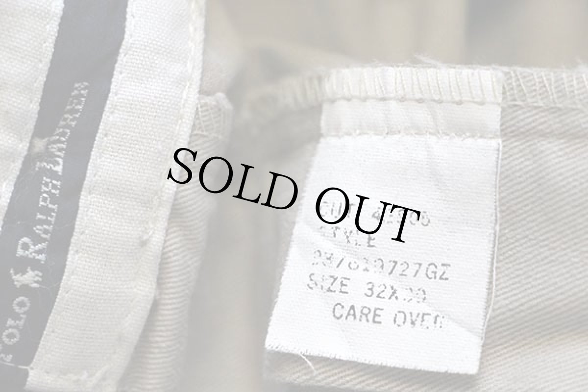 画像6: 90s USA製 ポロ ラルフローレン ツータック コットン チノパン ベージュ w32 (6)