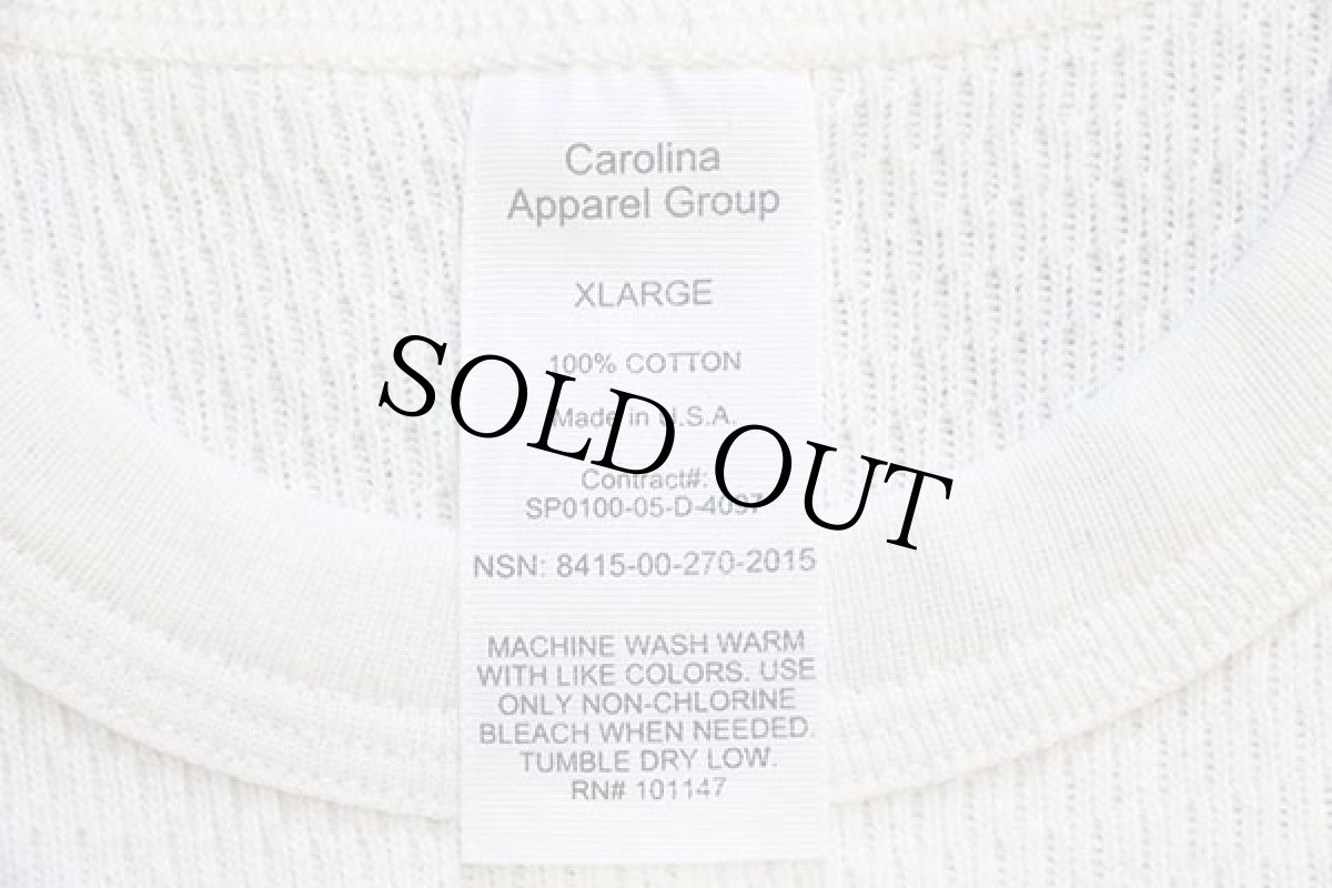 画像4: 00s USA製 米軍 Caroline Apparel Group コットン サーマルシャツ ナチュラル XL (4)