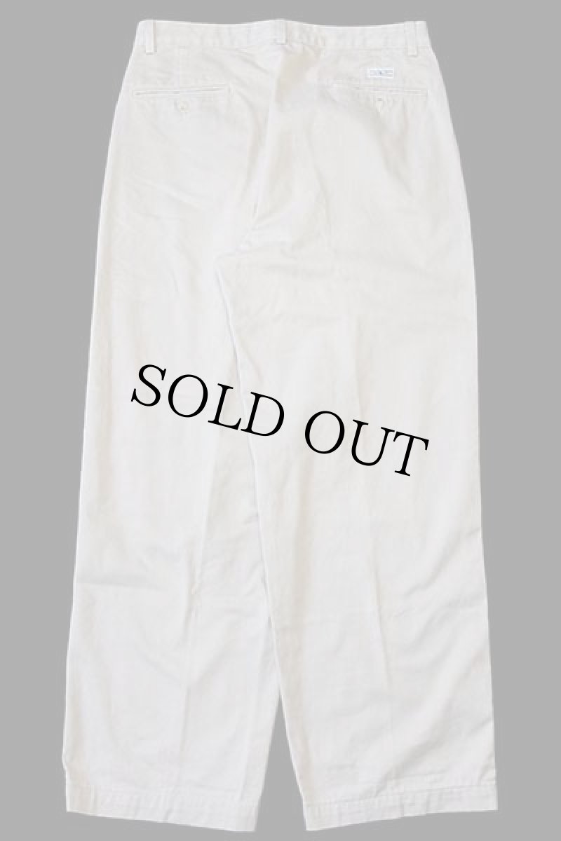 画像3: 90s USA製 ポロ ラルフローレン ツータック コットン チノパン ベージュ w32 (3)