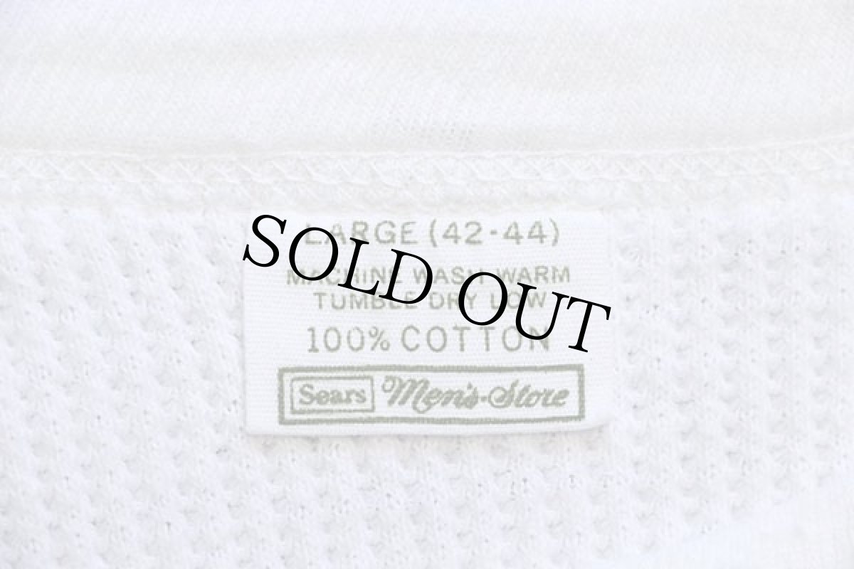 画像4: 70s Sears コットン サーマルシャツ ナチュラル L (4)