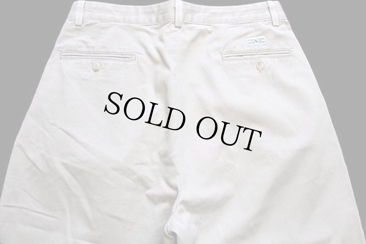 画像5: 90s USA製 ポロ ラルフローレン ツータック コットン チノパン ベージュ w32 (5)