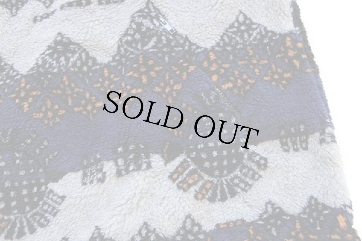 画像5: 90s イタリア製 Out Time 総柄 モックネック プルオーバー パイル フリース (5)