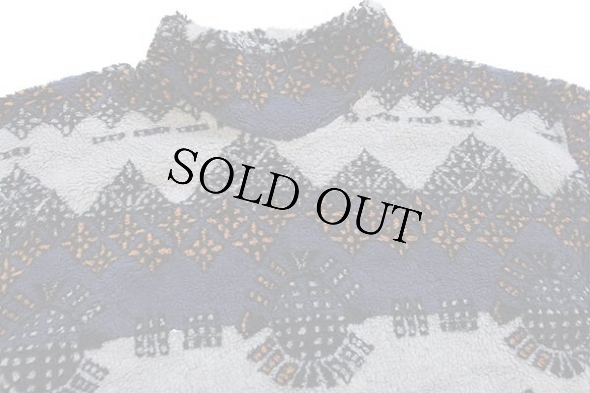 画像3: 90s イタリア製 Out Time 総柄 モックネック プルオーバー パイル フリース (3)