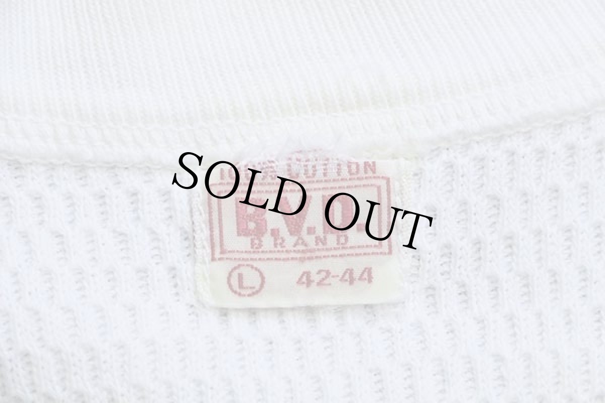 画像4: 60s B.V.D. コットン サーマルシャツ ナチュラル L (4)