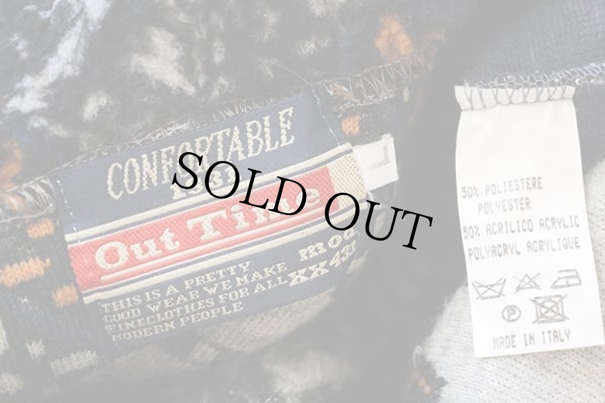 画像4: 90s イタリア製 Out Time 総柄 モックネック プルオーバー パイル フリース (4)