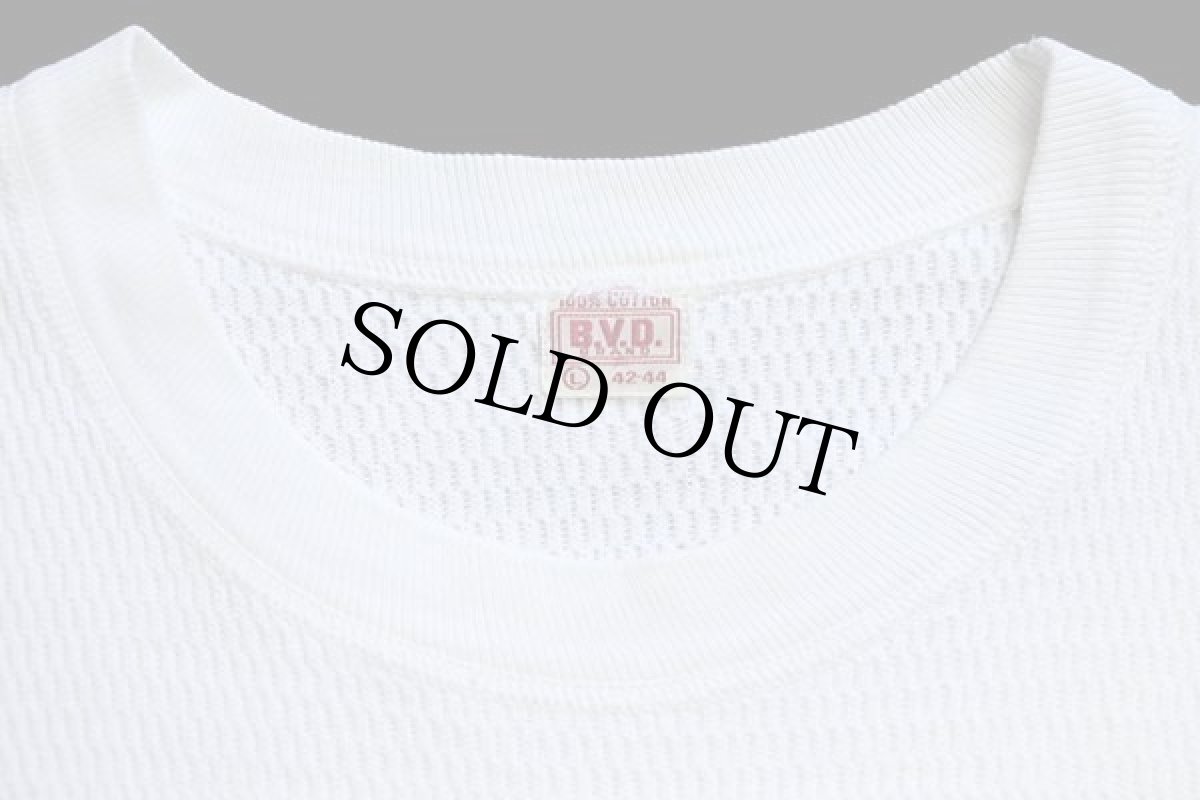 画像3: 60s B.V.D. コットン サーマルシャツ ナチュラル L (3)