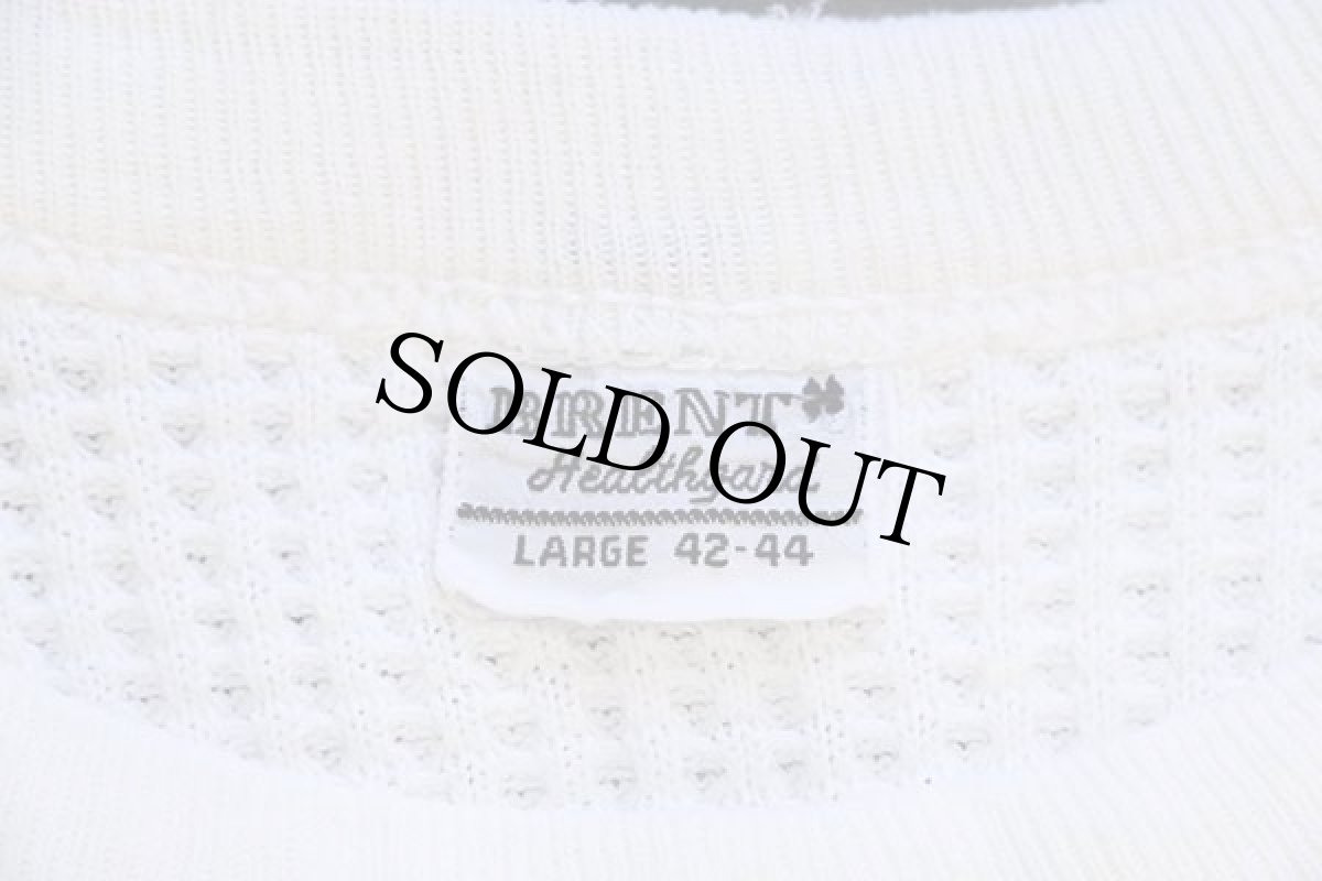 画像4: 50s MONTGOMERY WARD BRENT Healthgar コットン サーマルシャツ ナチュラル L (4)