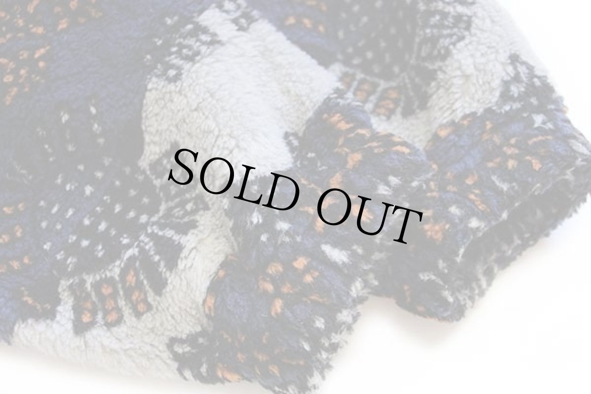 画像6: 90s イタリア製 Out Time 総柄 モックネック プルオーバー パイル フリース (6)