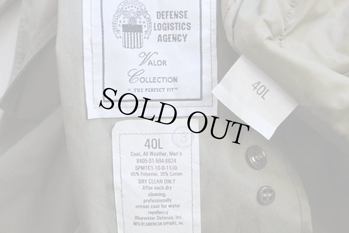 画像5: 10s 米軍 USMC キルティングライナー付き オールウェザー トレンチコート グリーングレー 40L★レインコート (5)