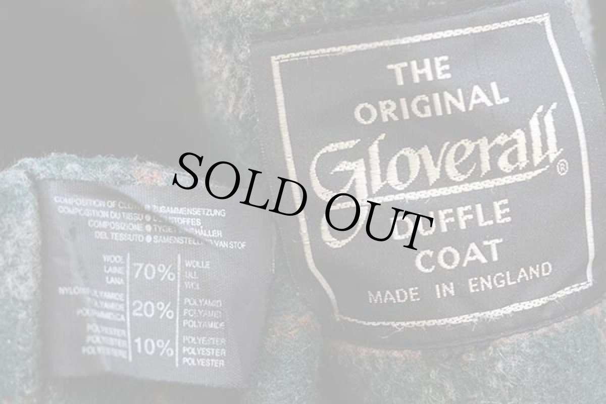 画像4: 80s 英国製 Gloverallグローバーオール タータンチェックライナー メルトン ウール ダッフルコート 緑 (4)