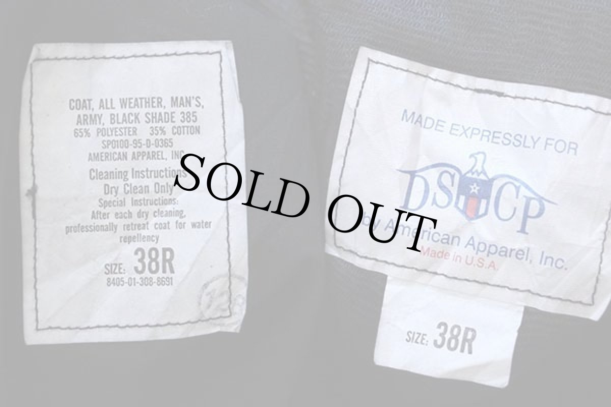 画像5: デッドストック★90s 米軍 U.S.ARMY ライナー付き オールウェザー トレンチコート 黒 38R★レインコート (5)