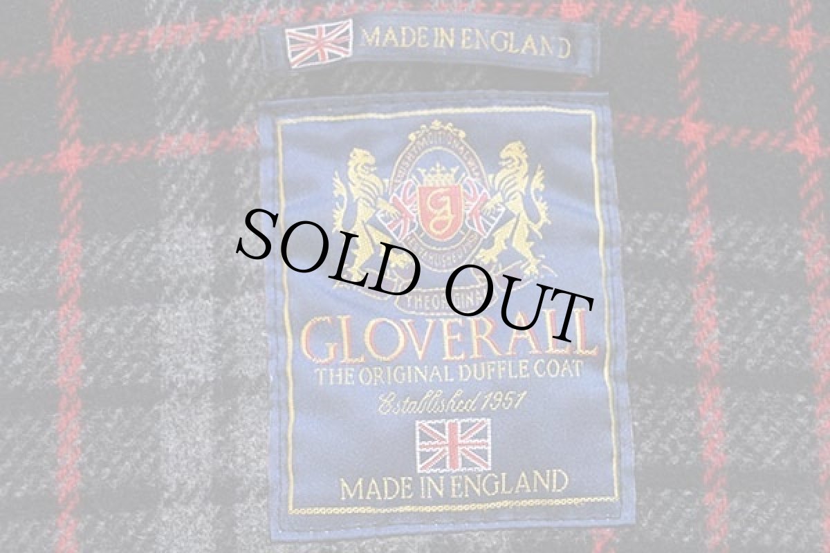 画像4: 90s 英国製 Gloverallグローバーオール タータンチェックライナー メルトン ウール ダッフルコート 黒 38 (4)