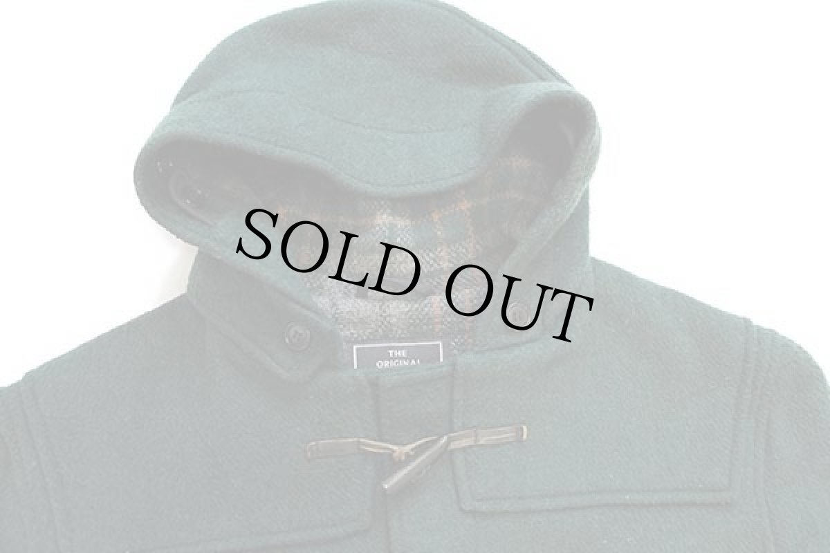 画像3: 80s 英国製 Gloverallグローバーオール タータンチェックライナー メルトン ウール ダッフルコート 緑 (3)