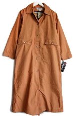 画像2: デッドストック★90s L.L.Bean タータンチェック ウールライナー付き コットン キャンバス ダスターコート サドル W-S (2)