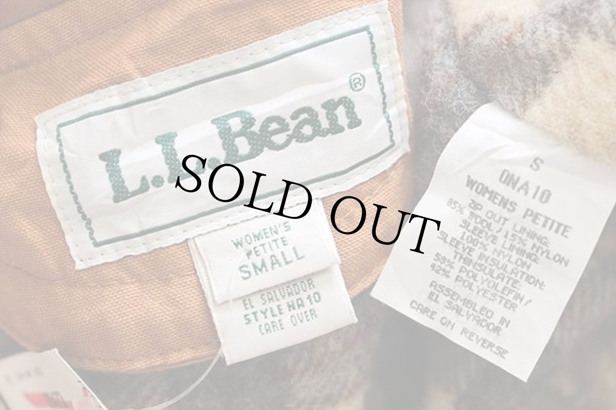 画像5: デッドストック★90s L.L.Bean タータンチェック ウールライナー付き コットン キャンバス ダスターコート サドル W-S (5)