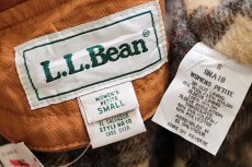 画像5: デッドストック★90s L.L.Bean タータンチェック ウールライナー付き コットン キャンバス ダスターコート サドル W-S (5)