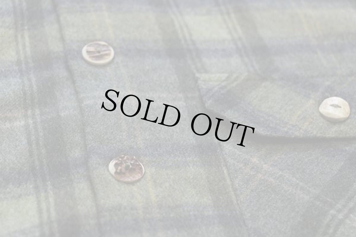 画像5: Hammerschmid タータンチェック 鹿角ボタン ウール混 シャツ (5)