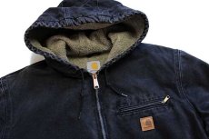 画像3: メキシコ製 carharttカーハート シェルパラインド サンドストーン ダック地 シエラジャケット ペンキ飛び 黒 フェード L-T (3)