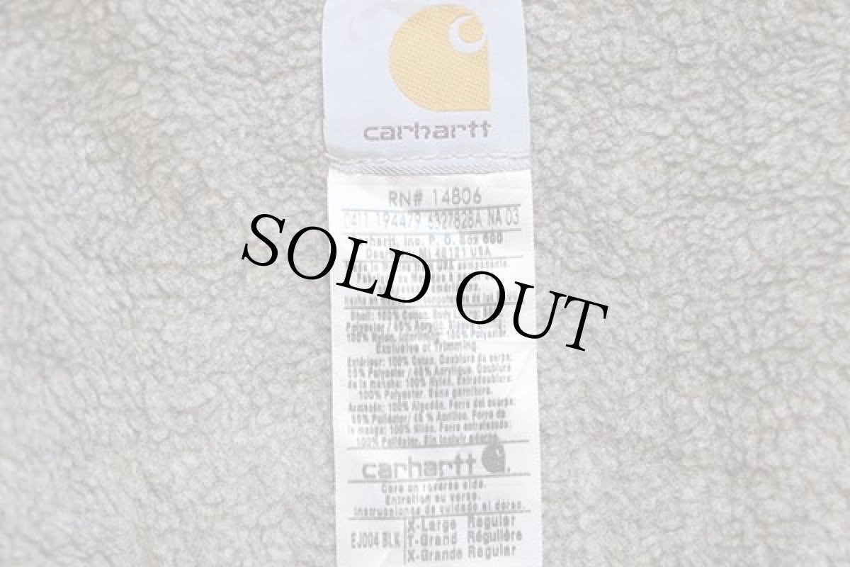 画像4: メキシコ製 carharttカーハート シェルパラインド ダック地 アクティブジャケット パーカー 黒 XL (4)