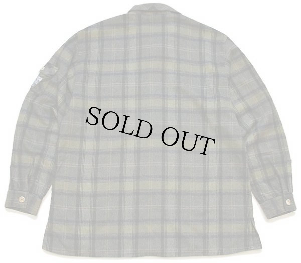 画像2: Hammerschmid タータンチェック 鹿角ボタン ウール混 シャツ (2)