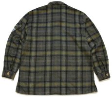 画像2: Hammerschmid タータンチェック 鹿角ボタン ウール混 シャツ (2)