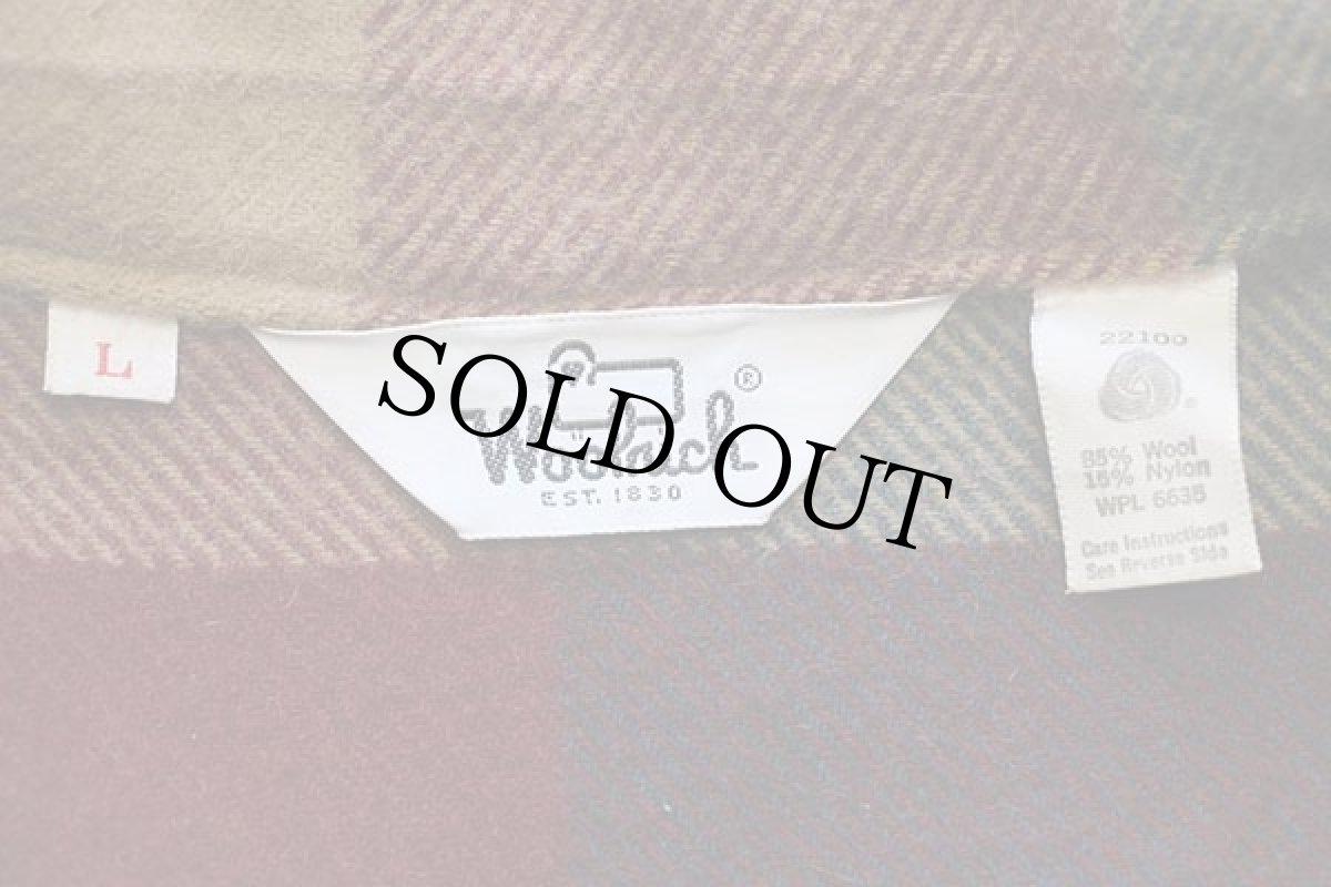 画像4: 70s Woolrichウールリッチ ブロックチェック ウール シャツジャケット L (4)