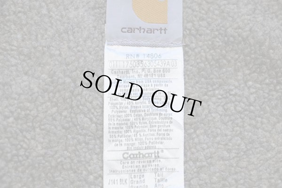 画像4: メキシコ製 carharttカーハート シェルパラインド サンドストーン ダック地 シエラジャケット ペンキ飛び 黒 フェード L-T (4)