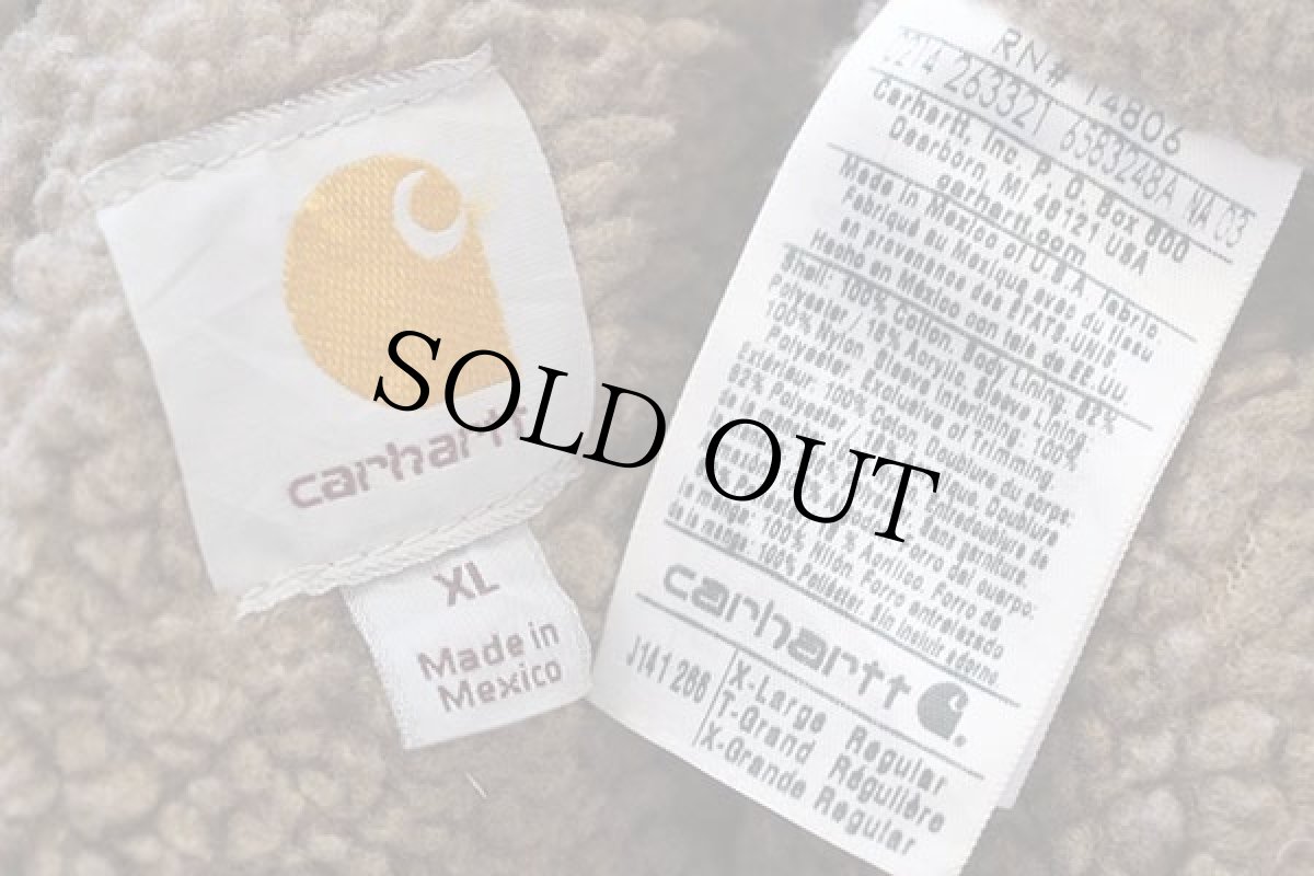 画像4: メキシコ製 carharttカーハート シェルパラインド サンドストーン ダック地 シエラジャケット グレーベージュ XL (4)