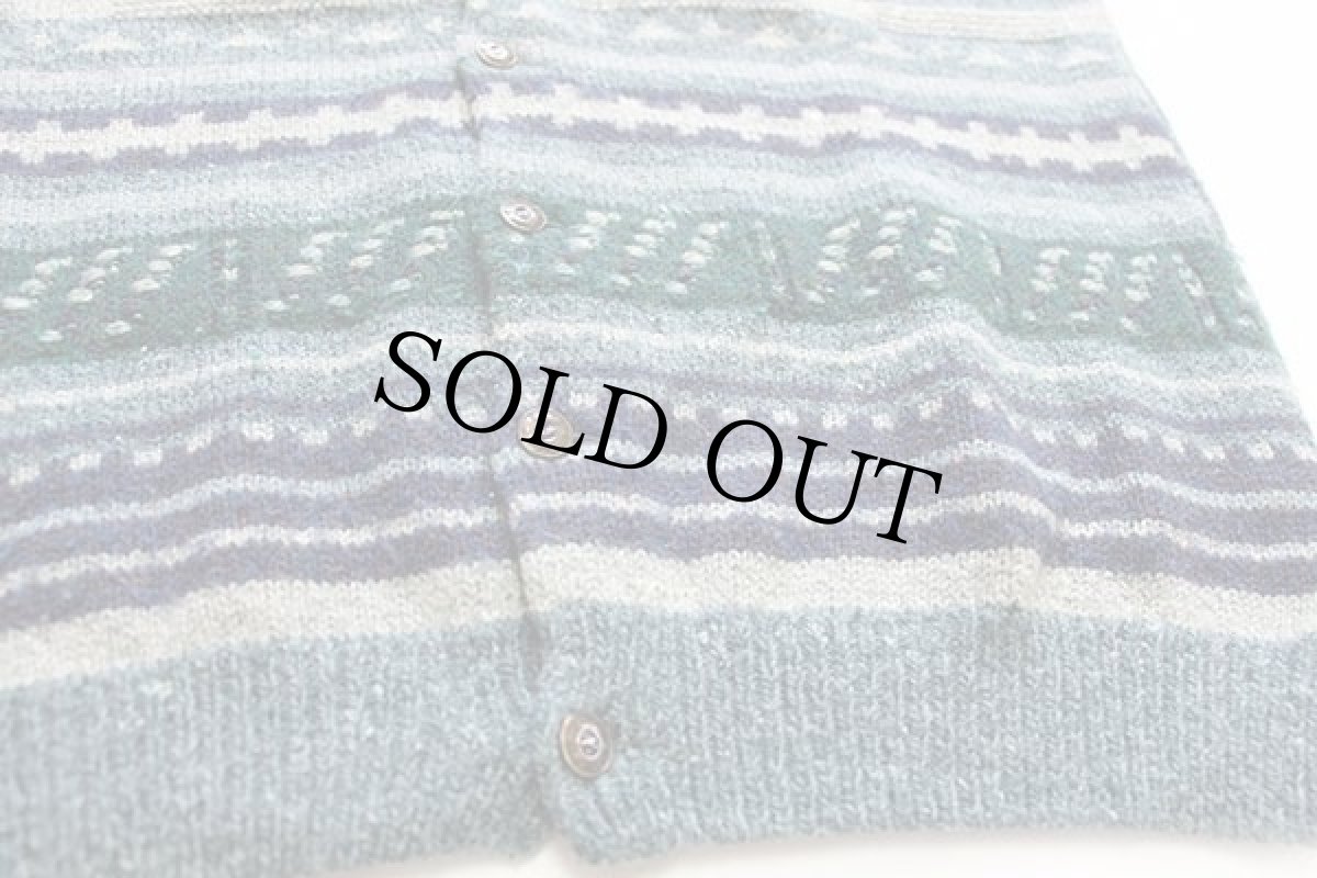 画像6: イタリア製 Rodes フェアアイル柄 アクリル×ウール×アルパカ×シルク ニット ベスト カーディガン XL (6)