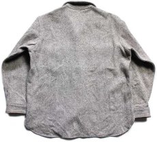 画像2: 80s USA製 Woolrichウールリッチ ツイード ウールシャツ グレー XL (2)