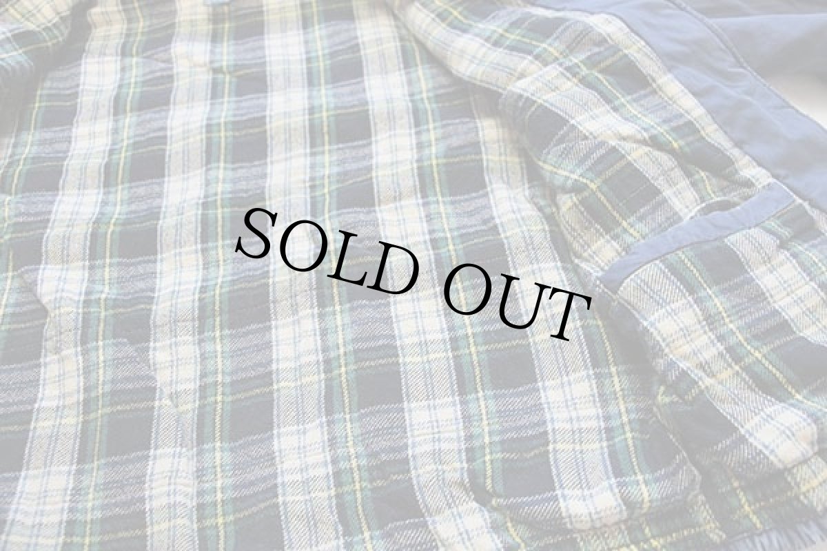 画像5: ポロ ラルフローレン ワンポイント チンスト付き タータンチェック ネルライナー コットンポプリン ジャケット 紺 フェード L (5)