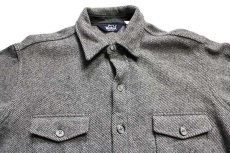 画像3: 80s USA製 Woolrichウールリッチ ツイード ウールシャツ グレー XL (3)
